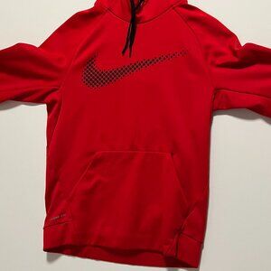 Nike Hoodie Therma Fit Red Swoosh Logo Pullover Sweatshirt Men's size Small